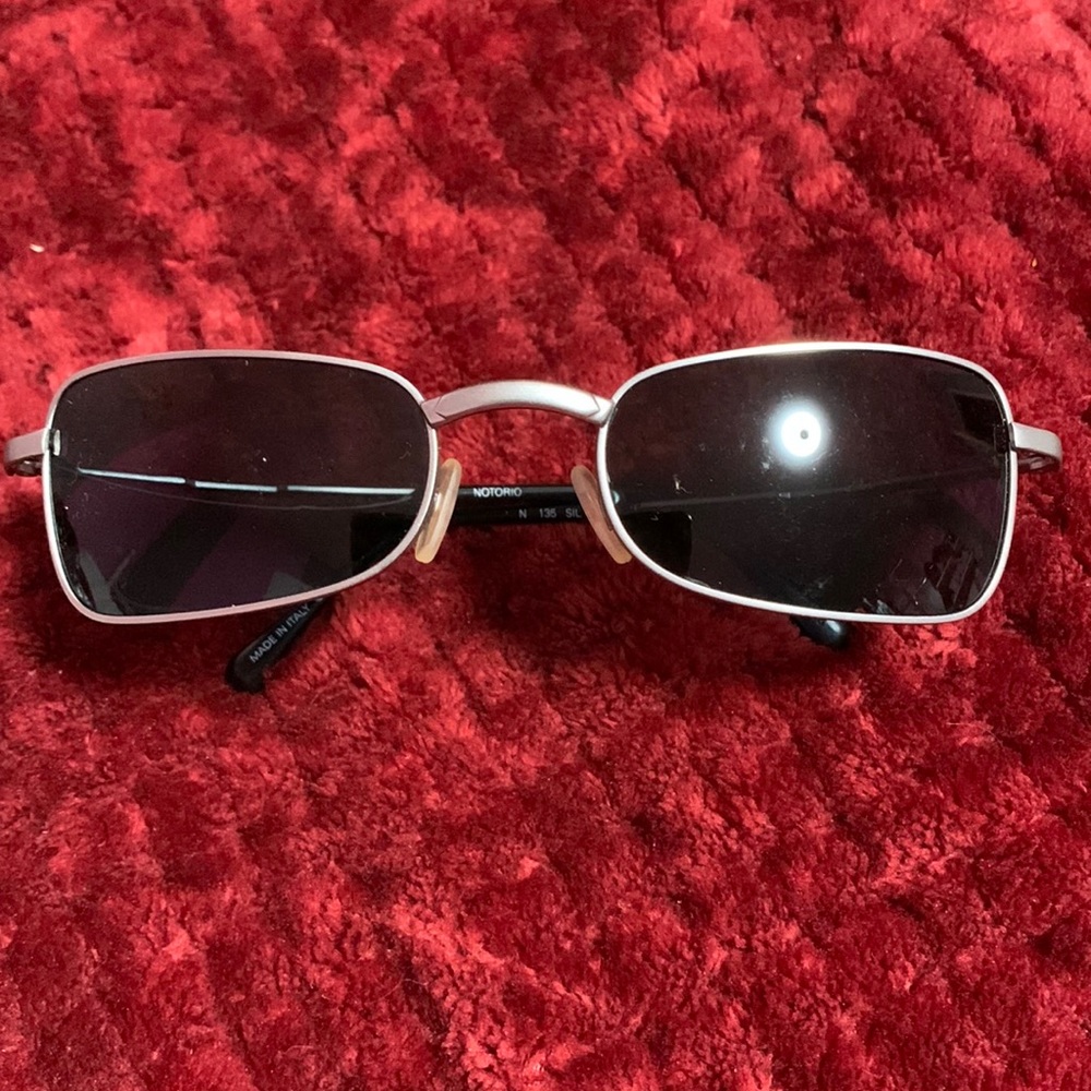 Notorio N135 sunglasses satin silver metal rim polarized lens 100% UV protection